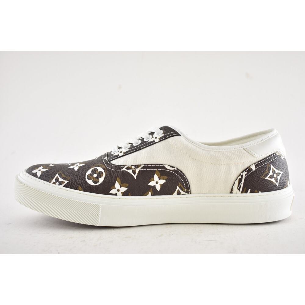 Louis Vuitton Trocadero Richelieu White Monogram Logo Low Sneaker UK 9 US 10 11 - Picture 10 of 14